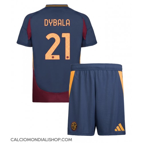 Maglie da calcio AS Roma Paulo Dybala #21 Terza Maglia Bambino 2024-25 Manica Corta (+ Pantaloni corti)